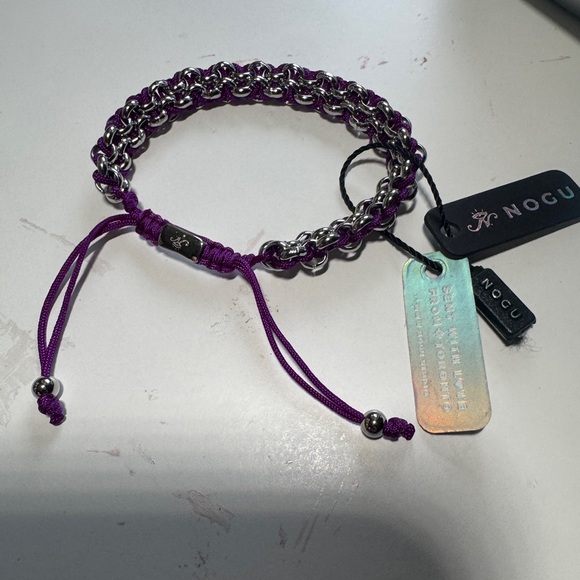 NOGU Bonobo Purple and Silver Chain Bracelet - Picture 2 of 2